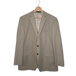 2000s Calvin Klein Tan Blazer 46L Long Classic 2 Button